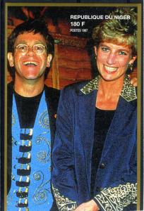 Niger 1997 PRINCESS DIANA & ELTON JOHN s/s Imperforated Mint (NH)