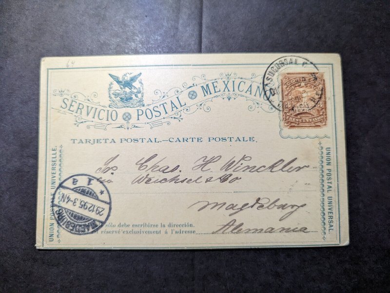 1895 Mexico Postcard Cover Sucursal to Magdeburg Germany
