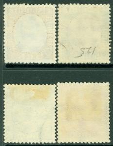 EDW1949SELL : ICELAND 1920-22 Sc #121, 24, 25, 28 All Very Fine, Used. Cat $111.