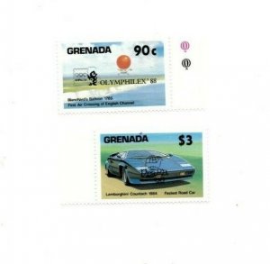 Grenada - 1988 - Stamp Exhibition Overprint - Set Of 2 Stamps - MNH