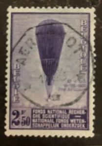 1933 Belgium 251-253 Auguste Piccard Stratosphere Balloon LH Used Stamp Set