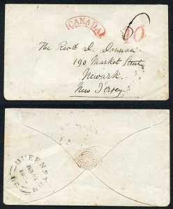 Canada July 1851 6d Manuscript US rate during the 1st year of stamps