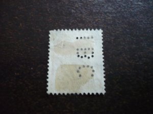 Stamps - Hong Kong - Scott# 110 - Used Part Set of 1 Stamp - Perfin