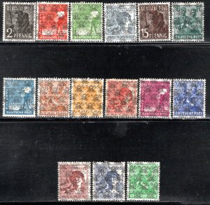 Germany AM Post Scott # 617 - 633, mint nh