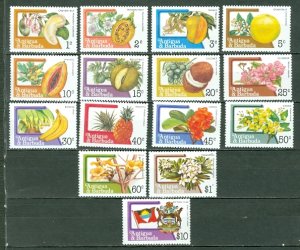 ANTIGUA 1985  FLOWERS-FRUITS #708a-722a PARTIAL SET(15/18)  MNH...$22.00