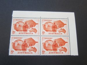 Australia 1963 Sc 356 BlK(4) MNH (MH on selvedge)