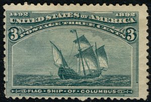 US #232 VF mint hinged, wonderfully fresh stamp, thin,  SUPER NICE!  