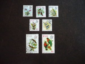 Stamps - Fiji - Scott# 305,306,308,312,314,315,319 - Used Part Set of 7 Stamps