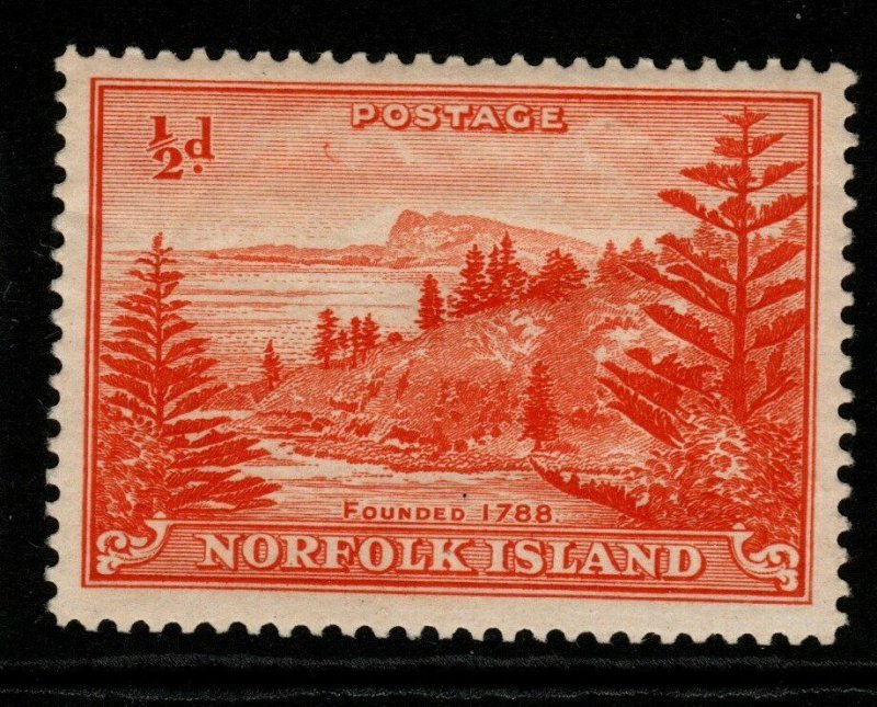 NORFOLK ISLAND SG1 1947 ½d ORANGE MNH 