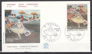 France, Scott cat. 1276. Ballet Dancer issue. First day cover. ^