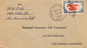 United States California San Francisco Main 1939 duplex  6c Bi-color Eagle Ai...