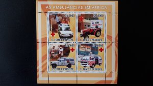 Ambulance (Africa) - Sao Tome and Principe 2008. - Complete SS + Bl ** MNH