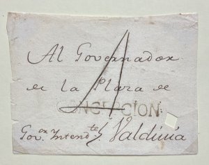 O) 1799 circa,  CHILE, CONCEPCION MARK IN BLACK, PREPHILATELIC, ADDRESSED TO THE