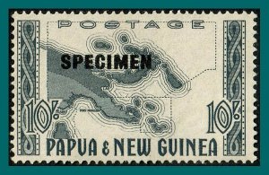 Papua New Guinea 1952 Map, Specimen, NG  #135,SG14s