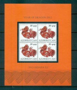 Azerbaijan - Sc# 978. 2012 Year of the Dragon. Mini Sheet. MNH $3.60.