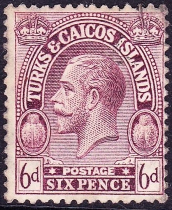 TURKS & CAICOS ISLANDS 1922 6d Purple SG171 FU