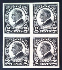 Scott #611 - 2c Black - Block of 4 - Harding - MNH - 1923