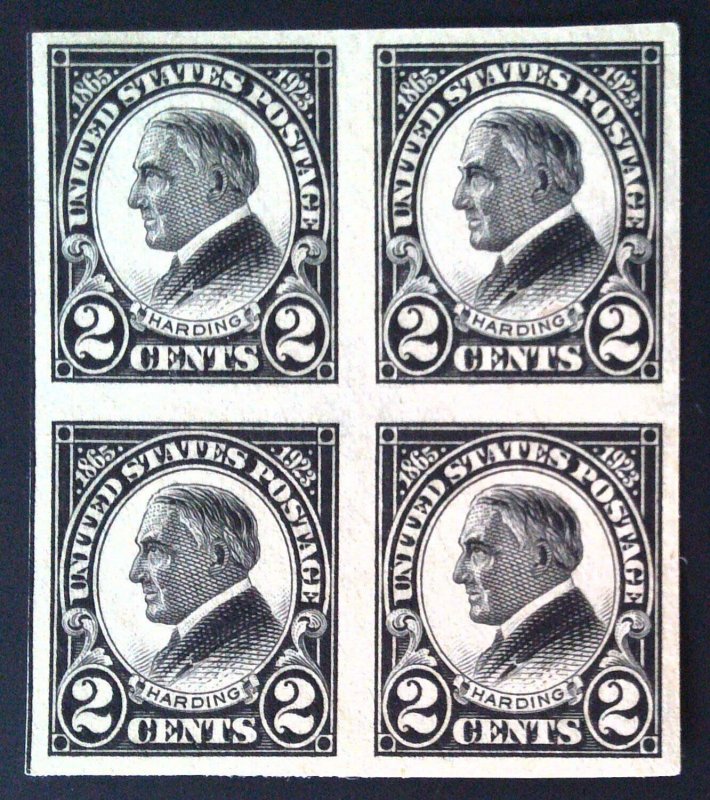 Scott #611 - 2c Black - Block of 4 - Harding - MNH - 1923