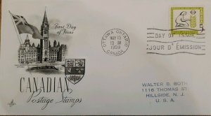 A) 1959, CANADA, WORLD UNION OF RURAL WOMEN, FDC, FROM OTTAWA TO HILLSIDE- NEW J 