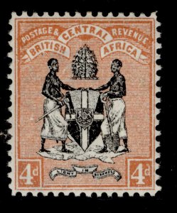 NYASALAND - BCA QV SG34, 4d black & oramge-brown, M MINT. Cat £42.