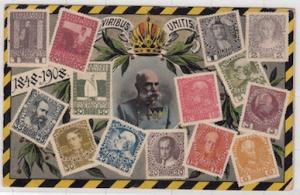 Austria, Early 19th Century Postcard with stamp images. PC 1