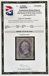 US #153 USED VF/XF w/PSE Cert SMQ $350.  Great deal!!