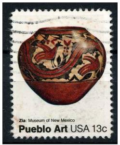 USA 1977 - Scott 1706 used - 13c, Folk Art, Pueblo pottery 