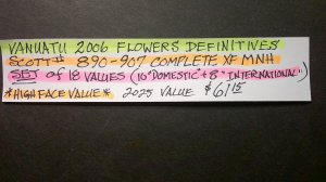 Vanuatu 2006 Flowers Definitive Scott# 890-907 Complete XF MNH Set of 18 Values