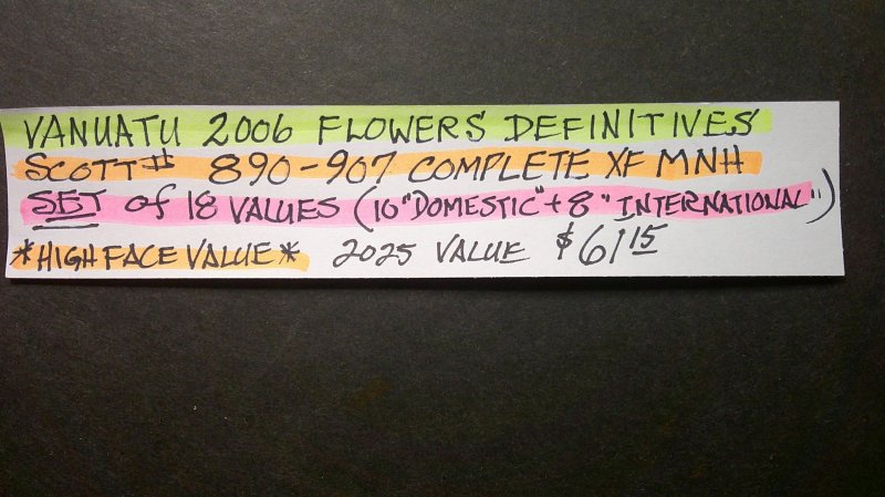 Vanuatu 2006 Flowers Definitive Scott# 890-907 Complete XF MNH Set of 18 Values