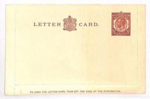 GB KGV Unused Letter Card Postal Stationery 1½d {samwells-covers} AJ334