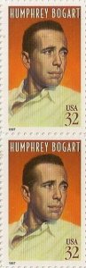 US 3152 Legends of Hollywood Humphrey Bogart 32c vert pair MNH 1997