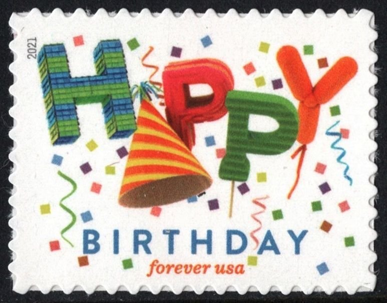 Happy Birthday 2021, Discounted Forever Stamps