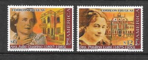 URUGUAY Sc 1746-7 NH issue of 1998 - FAMOUS WOMEN