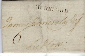 GB Herefords Cover *HEREFORD* Straight-Line Handstamp Ludlow EL 1797 MZ174 