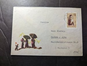 1957 North Vietnam Diplomatic Embassy Mail Cover Hanoi to Rosslau Germany DDR