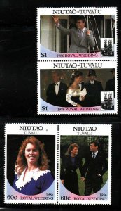 Niutao-Tuvalu-Sc#51-2- id7-unused NH set-Royal Wedding-Prince Andrew-1986-