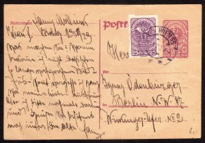 1920's, Austria 25h, Postal card, With Sc 232 on it, to Berlin