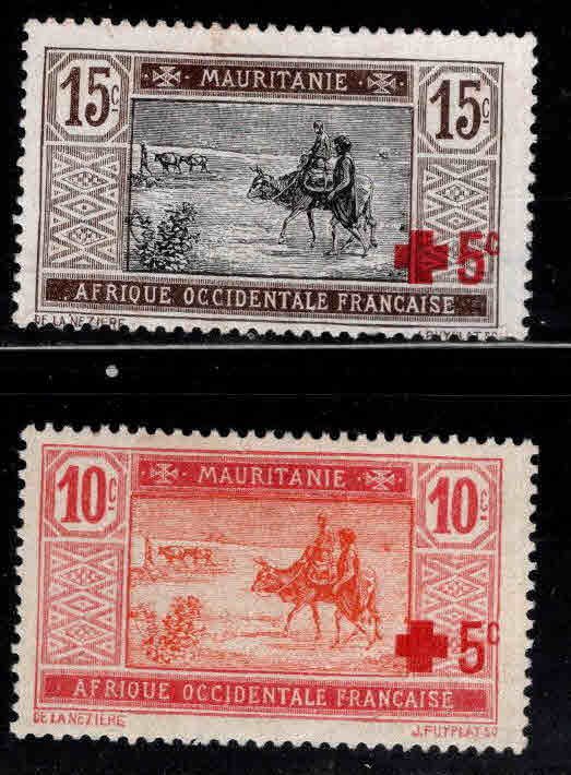 Mauritania Scott B1-B2  MH*  Red Cross semi-postal set