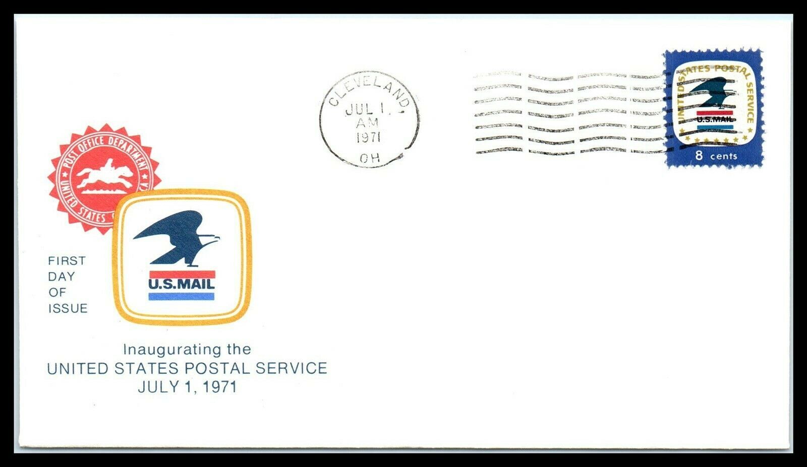1971 US Cover Inaugurating USPS, Cleveland, Ohio K7 United States