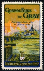 1927 France Poster Stamp Great Gray Fair Agricultural Industrial & Commercial