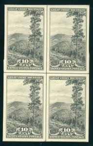 US Stamp #765 Great Smoky Mountains 10c - Center Line - Block of 4 - CV $30.00