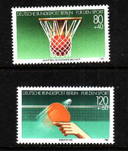 Germany-Sc#9NB221-2-unused NH set-Sports-Basketball-Table Tennis-1985-