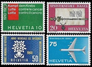 1960 Switzerland   Cancer Control  SC# 378-381   Mint