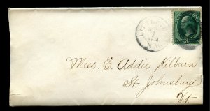 US 1879 Cover and Letter Littleton NH to St. Johnsbury Vt. Lovely Item