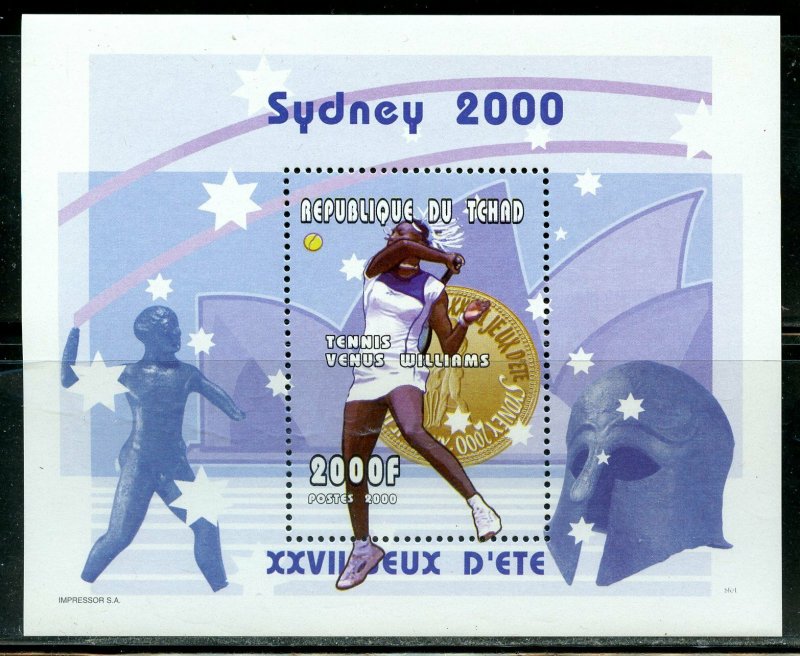 CHAD SYDNEY  OLYMPIC GAMES TENNIS VENUS WILLIAMS SOUVENIR SHEET MINT NH