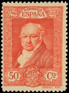 SPAIN Scott #395 F-VF/HR Mint 1930 50c  Francisco de Goya
