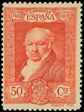 SPAIN Scott #395 F-VF/HR Mint 1930 50c  Francisco de Goya