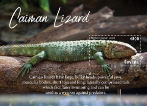 Guyana 2020 - Caiman Lizard - Reptile - Souvenir Stamp Sheet - Scott #4643 - MNH