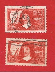 France #330-331   VF used  Rene Descartes   Free S/H