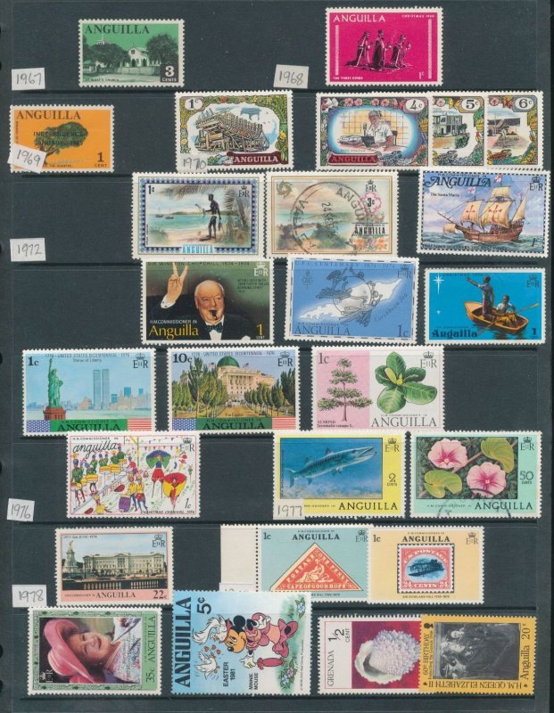 Antigua Barbuda Anguilla QV/QE M&U Collection(Apx 170 Items) (HP89 ) 